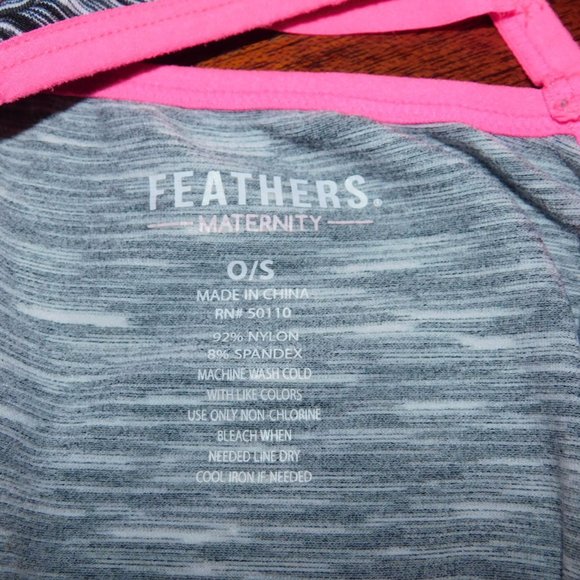 Feathers Maternity Workout Yoga Racer Back Top - Picture 6 of 6